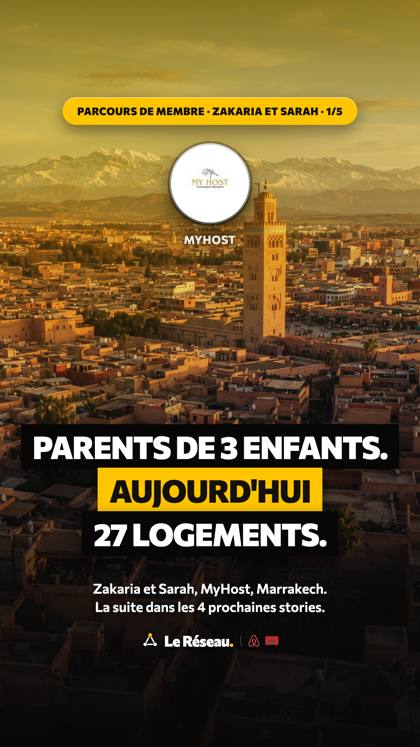 Success story · Zakaria et Sarah (MyHost) 1/5