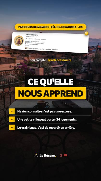 Success story · Céline (La Clé d'Essaouira) 4/5