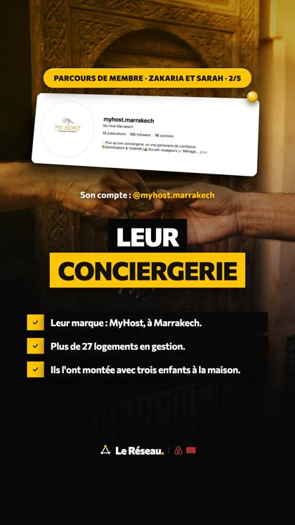 Success story · Zakaria et Sarah (MyHost) 2/5