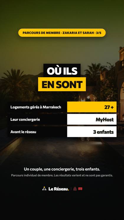 Success story · Zakaria et Sarah (MyHost) 3/5